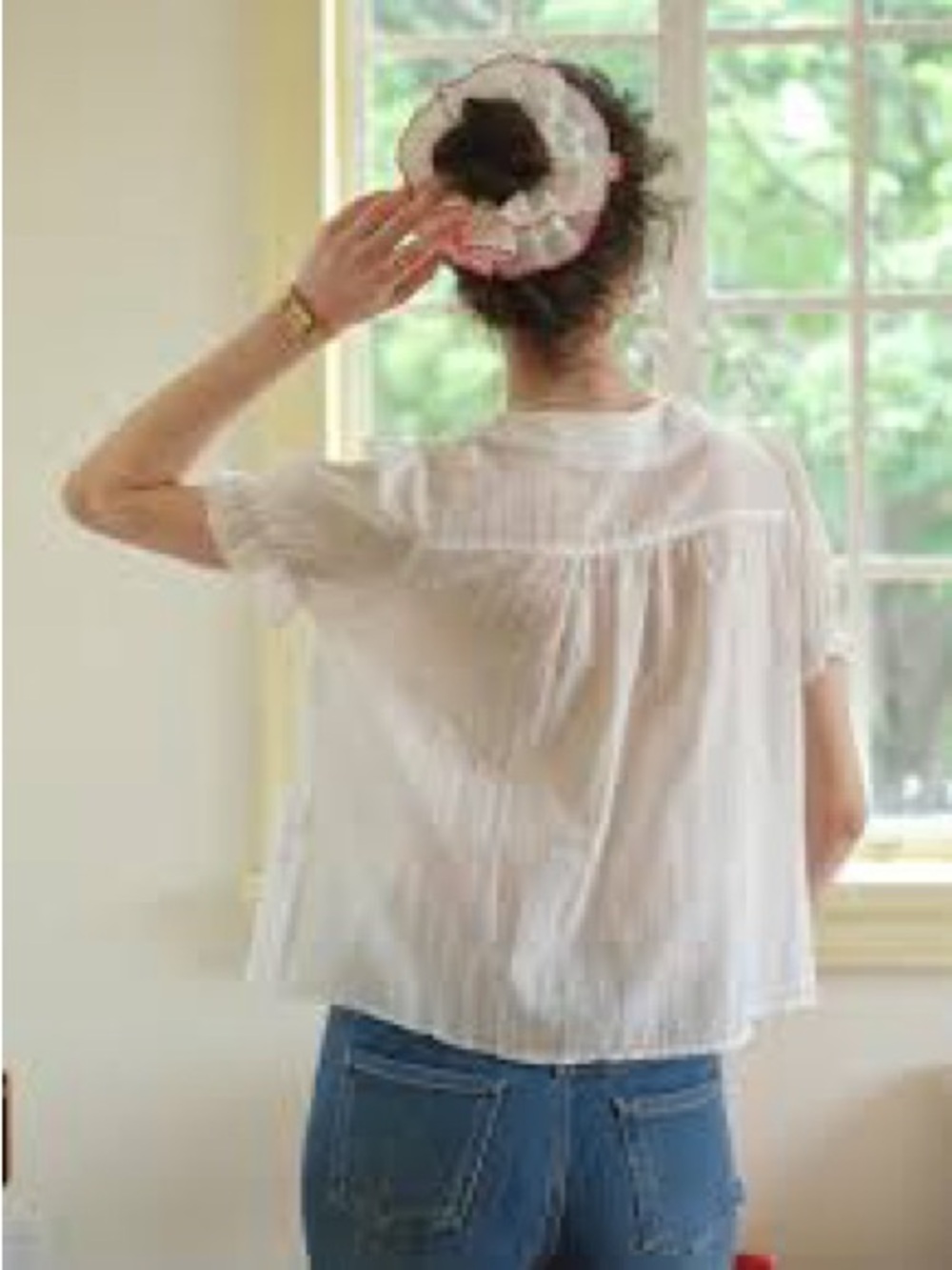 Brand new simple retro Sophia Peter Pan collar 100% cotton blouse - Picture 4 of 8